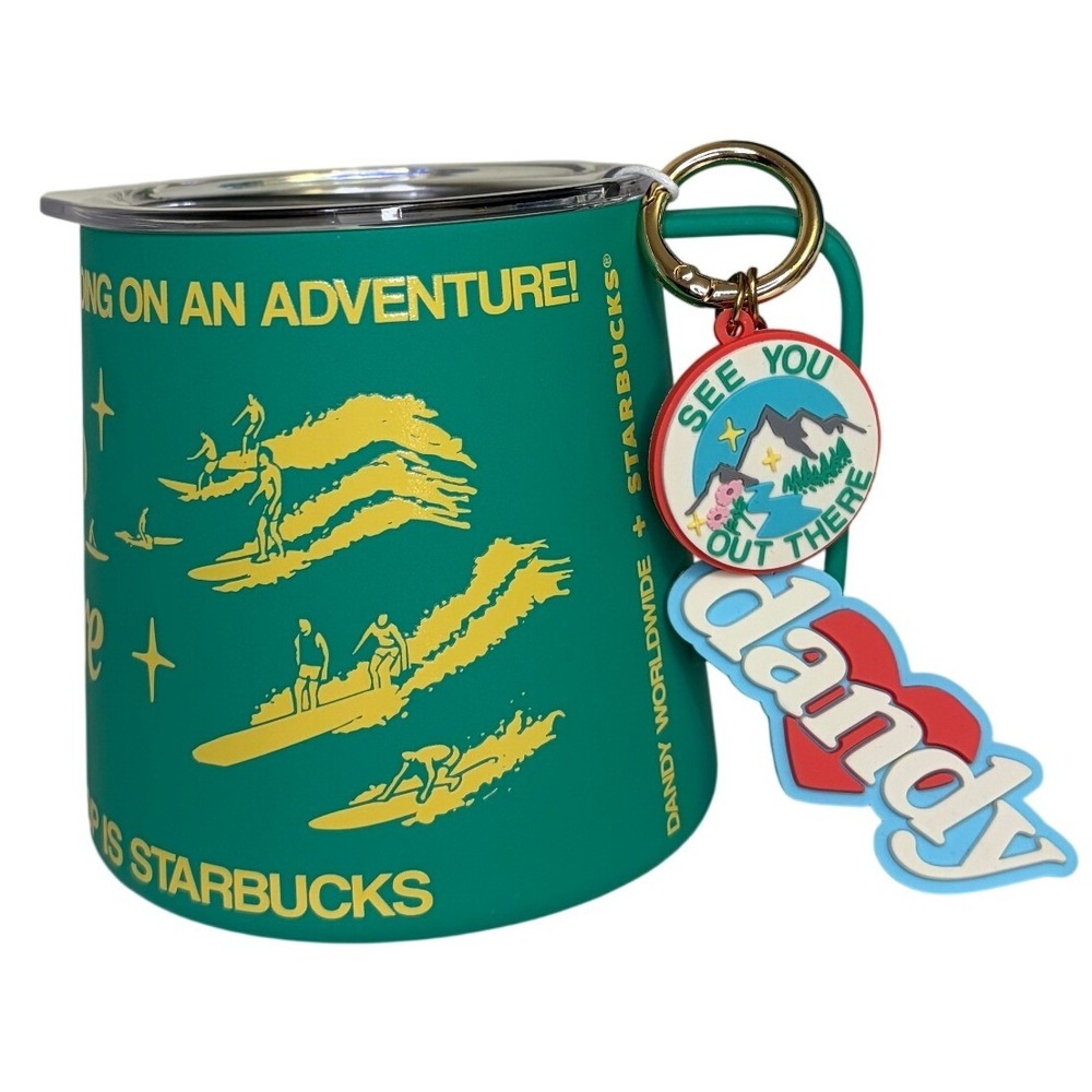 Starbucks Dandy MiiR Camp Mug Road Trip Adventures KeyChain Charms 12 Oz NEW